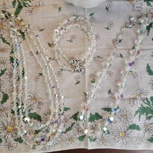 Mid Century Aurora Beaded Necklaces and  Bracelet